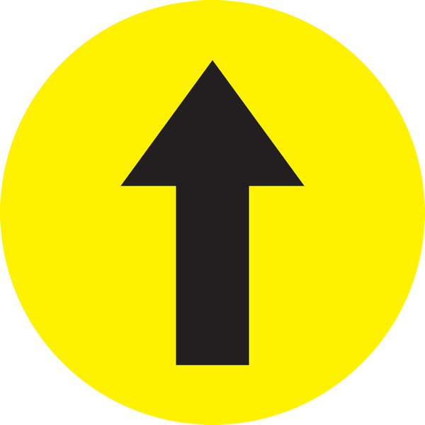 Mighty Line DirectionalArrowY24 24" Directional Arrow Yellow Floor Sign