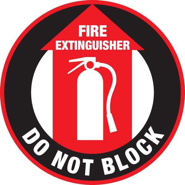 Mighty Line FEDNB16 16" Fire Extinguisher Do Not Block Floor Sign