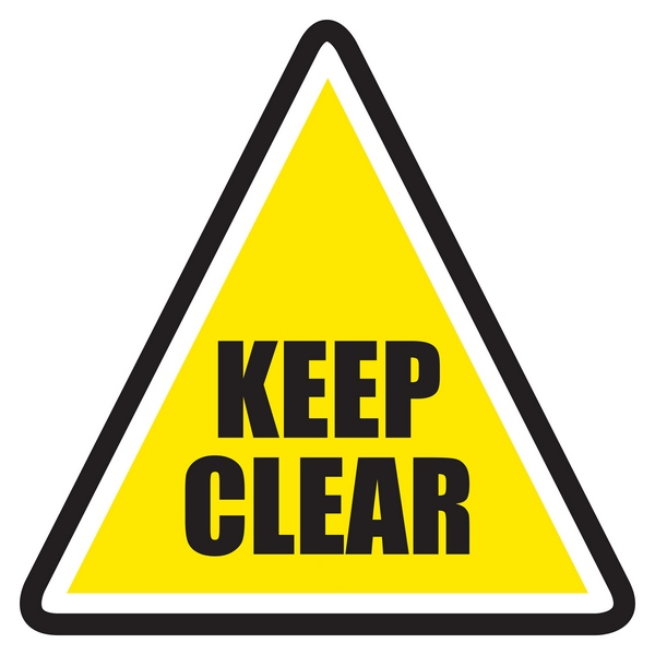 Mighty Line KeepClearTriangle16 Keep Clear Triangle Floor Sign - Floor Marking Sign, 16"