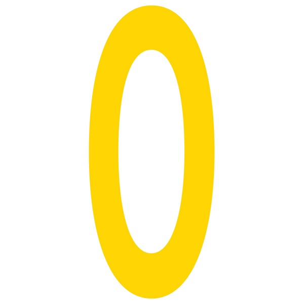 Mighty Line LMY0 0 Number Floor Marker Adhesive, 4.5"x10" Size, Pack of 10