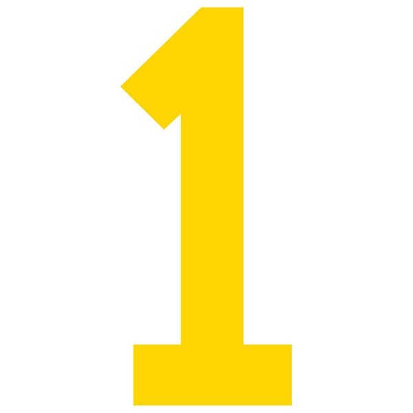 Mighty Line LMY1 1 Number Floor Marker Adhesive, 4.5"x10" Size, Pack of 10