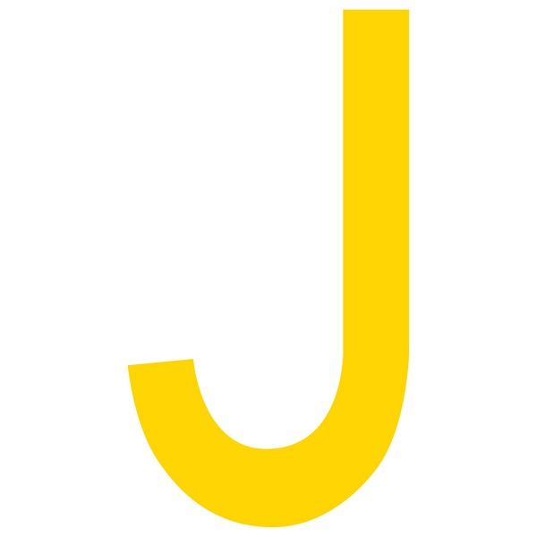 Mighty Line LMYJ J Letter Floor Marker Adhesive, 4.5"x10" Size, Pack of 10