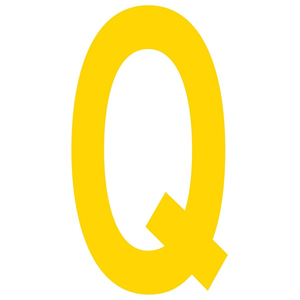 Mighty Line LMYQ Q Letter Floor Marker Adhesive, 4.5"x10" Size, Pack of 10