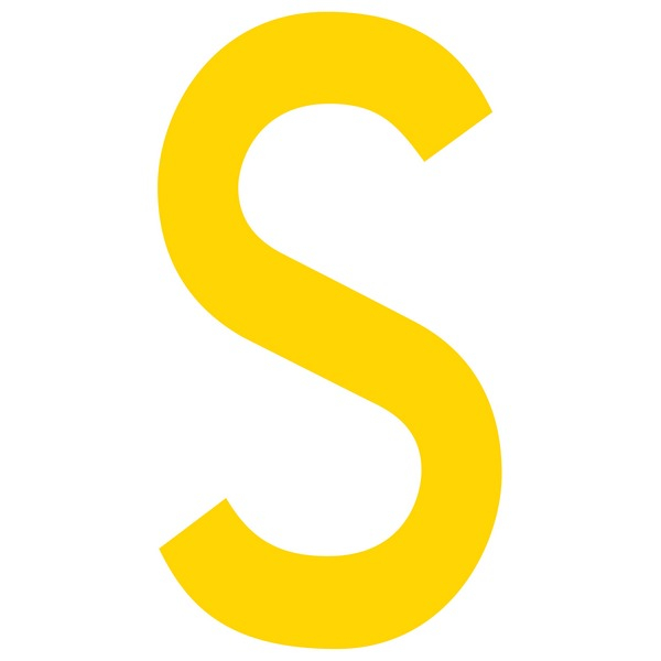 Mighty Line LMYS S Letter Floor Marker Adhesive, 4.5"x10" Size, Pack of 10