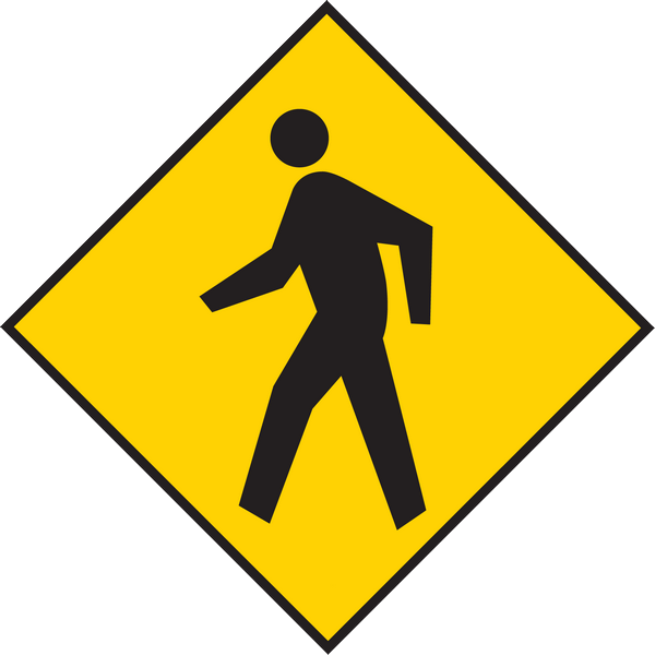 Mighty Line PedestrianY24 Pedestrian Yellow, Floor Sign, Industrial Strength, 24" Wide