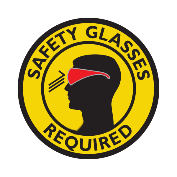 Mighty Line SGR16 Yellow Safety Glasses RequiRed, 16" Floor Sign