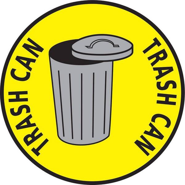 Mighty Line TC24YB-1 Trash Can Yellow 24" Wide Floor Sign