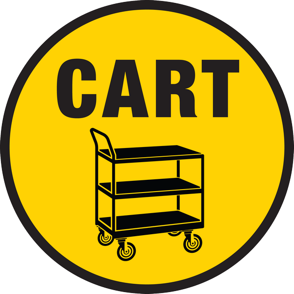 Mighty Line YelCart24 Push Cart Floor Sign, Industrial Strength, 24" Wide