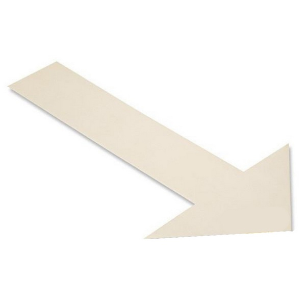 Mighty Line ARROW10W Solid White Floor Tape Arrow, 10" by 6", Pack of 50