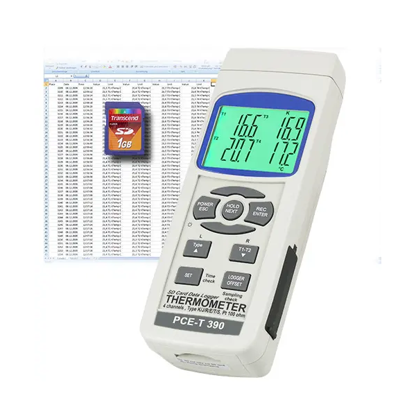 Temperature PCE Instruments PCE-T390 Contact Thermometer, Data Logger Function