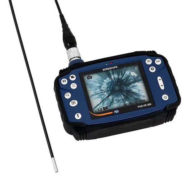 PCE Instruments PCE-VE 200-S Industrial Borescope with 3.7 mm Camera Head with LED lights, 1m Cable, 180 Screen Rotation