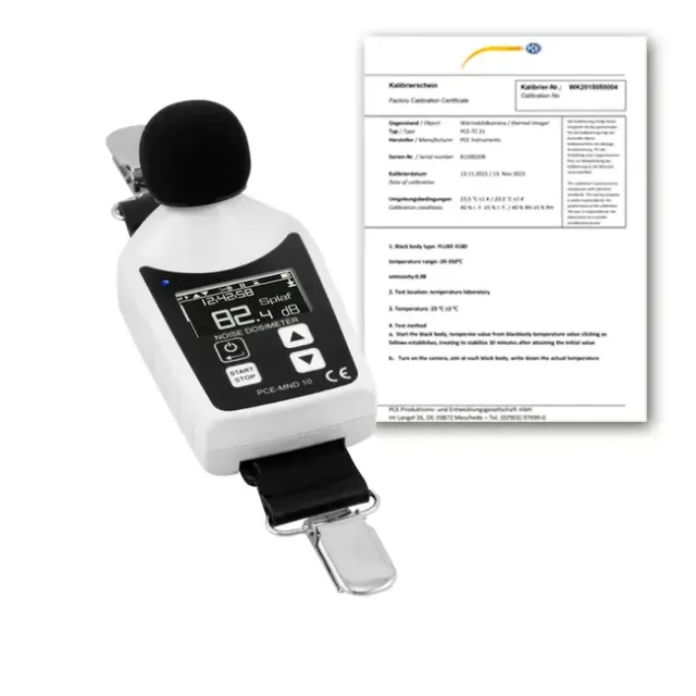 PCE Instruments PCE-MND 10-ICA Decibel Meter (Badge Type) incl. ISO Calibration Certificate
