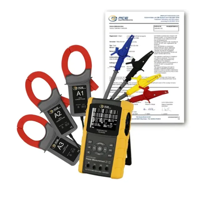 PCE Instruments PCE-PA 8000-ICA 3-Phase-Power-Analyser, up to 600 V incl. ISO Calibration Certificate
