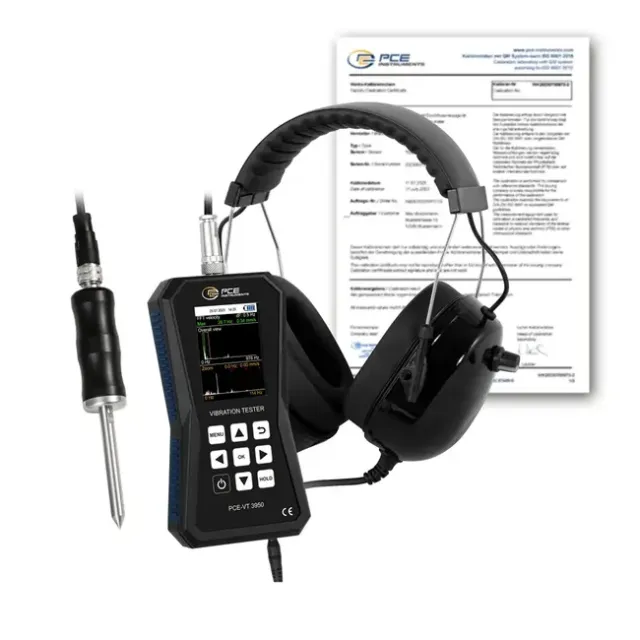 PCE Instruments PCE-VT 3950S-ICA Accelerometer with Internal Memory for Route Measurement incl. ISO Calibration Certificate