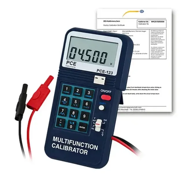 PCE Instruments PCE-123-ICA Current Digital Calibrator, 4 to 20mA incl. ISO Calibration Certificate