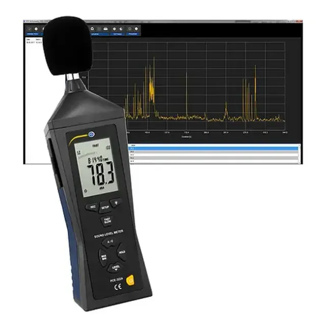 PCE Instruments PCE-322ALEQ-ICA Digital Sound Level Meter, incl. LEQ-Software incl. ISO Calibration Certificate