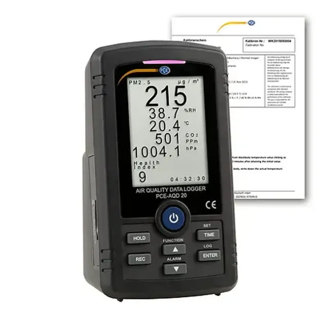 PCE Instruments PCE-AQD 20-ICA Air Quality Datalogger incl. ISO Calibration Certificate