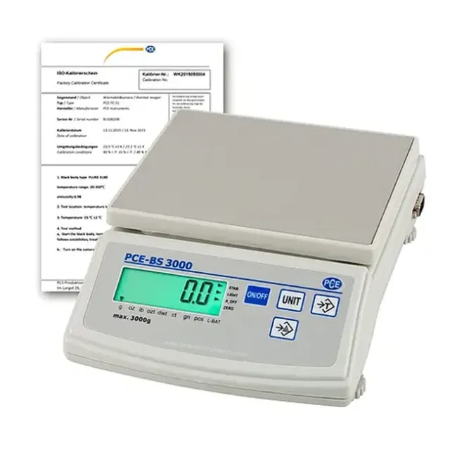 PCE Instruments PCE-BS 3000-ICA Benchtop Scale incl. ISO Calibration Certificate