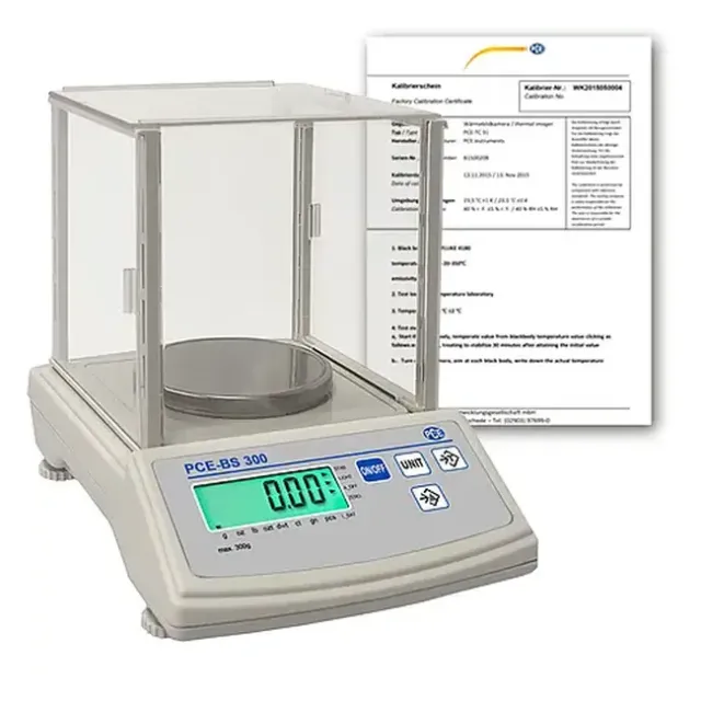 PCE Instruments PCE-BS 300-ICA Calibrated Laboratory Balance incl. ISO Calibration Certificate