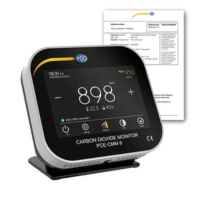 PCE Instruments PCE-CMM 8-ICA CO2 Meter incl. ISO Calibration Certificate