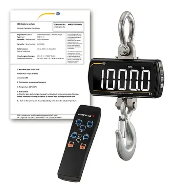 PCE Instruments PCE-CS 1000LD-ICA Hanging Scales with Remote Control incl. ISO Calibration Certificate