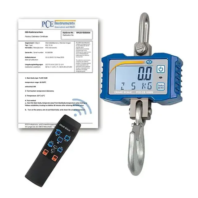 PCE Instruments PCE-CS 1000N-ICA Light Hanging Scales for In-House Use incl. ISO Calibration Certificate