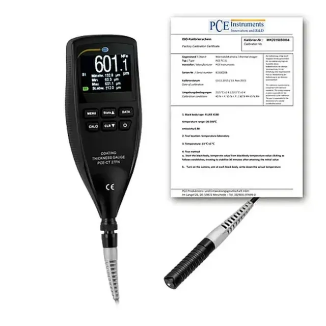 PCE Instruments PCE-CT 27FN-ICA Coating Thickness Guage, with Probe incl. ISO Calibration Certificate