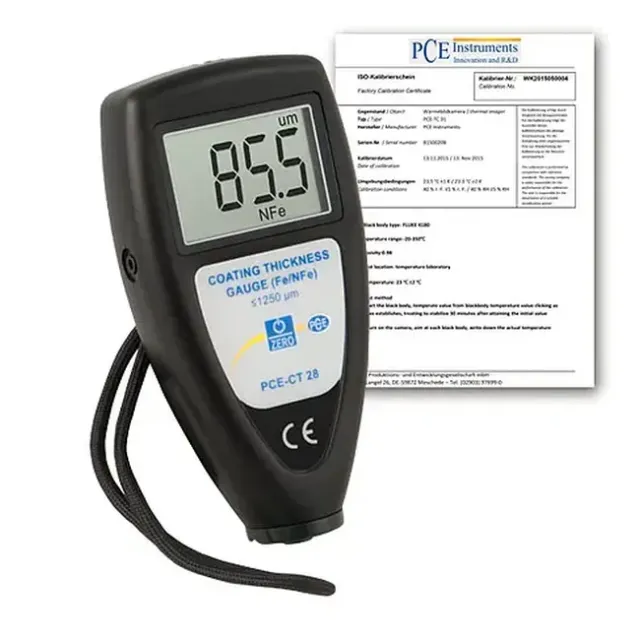 PCE Instruments PCE-CT 28-ICA Coating Thickness Gauge, 0 to 1250 um incl. ISO Calibration Certificate