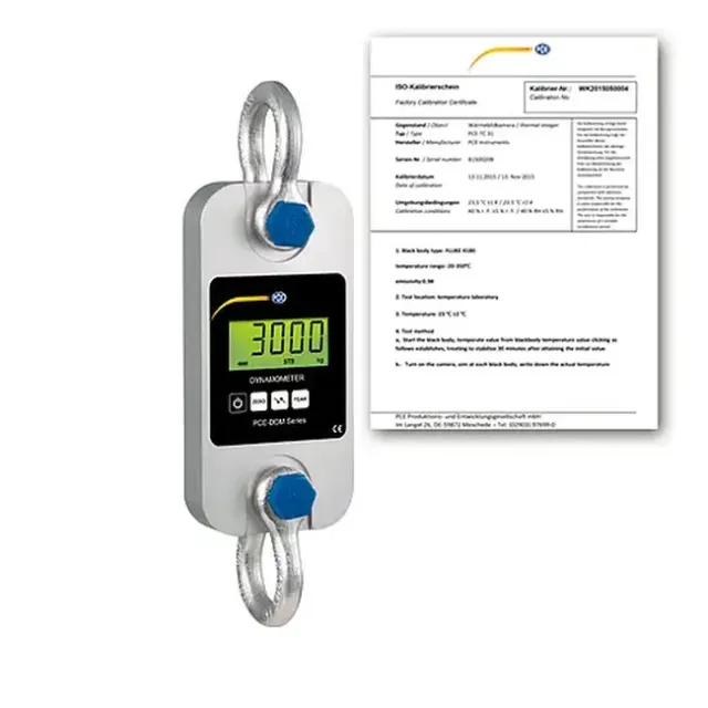 PCE Instruments PCE-DDM 3WI-ICA Hanging Crane Scale, up to 300 kg incl. ISO Calibration Certificate