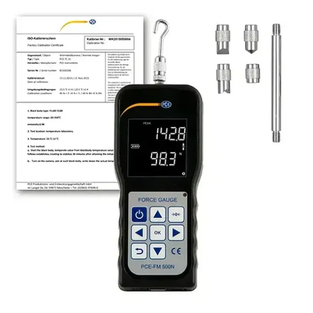 PCE Instruments PCE-FM 500N-ICA Digital Force Gauge, 5 to 500 N incl. ISO Calibration Certificate
