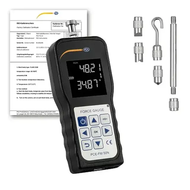 PCE Instruments PCE-FM 50N-ICA Digital Force Gauge, 0.5 to 50 N incl. ISO Calibration Certificate