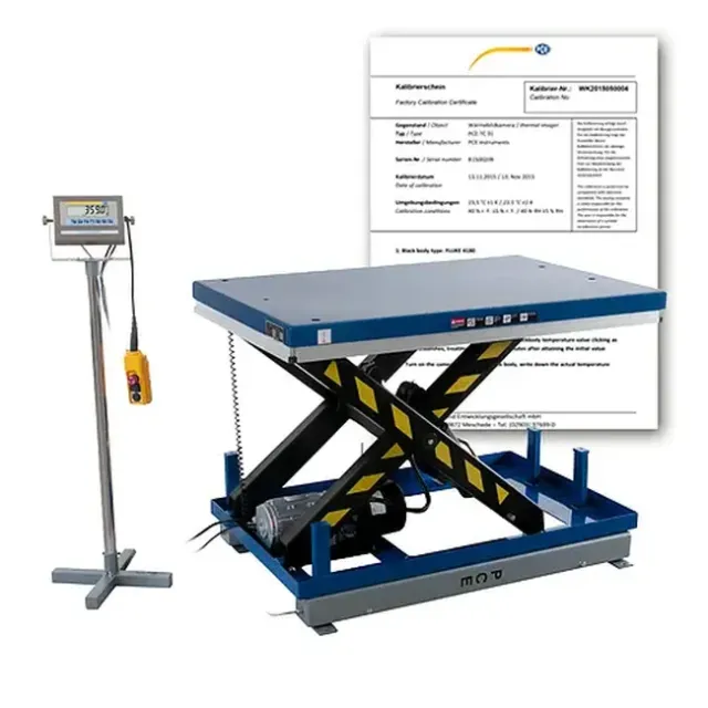 PCE Instruments PCE-HLTS 500-ICA Hydraulic Lifting Table with Load Capacity Up to 500 kg (1102.3 lbs) incl. ISO Calibration Certificate