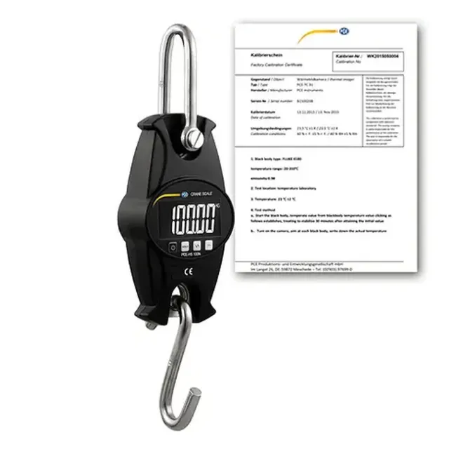PCE Instruments PCE-HS 100N-ICA Crane Scale to 100 kg incl. ISO Calibration Certificate