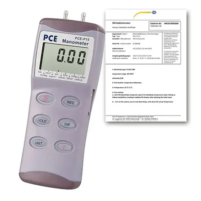 PCE Instruments PCE-P30-ICA Pressure Meter for Overpressure incl. ISO Calibration Certificate