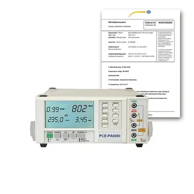 PCE Instruments PCE-PA6000-ICA Power Quality Analyzer, Interface RS-232 incl. ISO Calibration Certificate