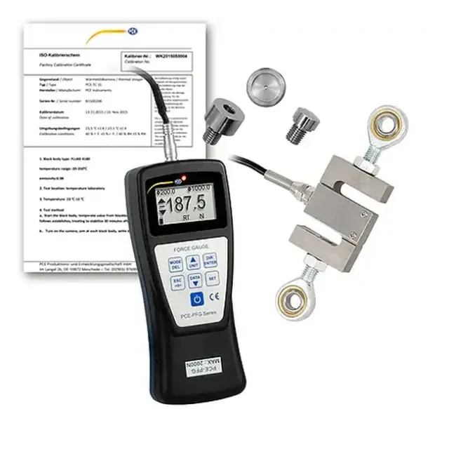 PCE Instruments PCE-PFG 2K-ICA Force Gauge, 0 to 2000 N incl. ISO Calibration Certificate