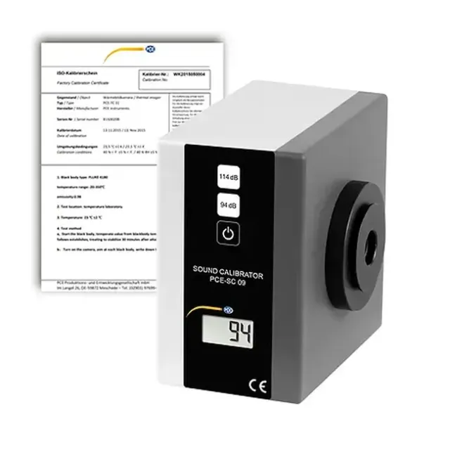 PCE Instruments PCE-SC 09-ICA Class 1 Sound Level Meter Calibrator, 94 to 114 db incl. ISO Calibration Certificate