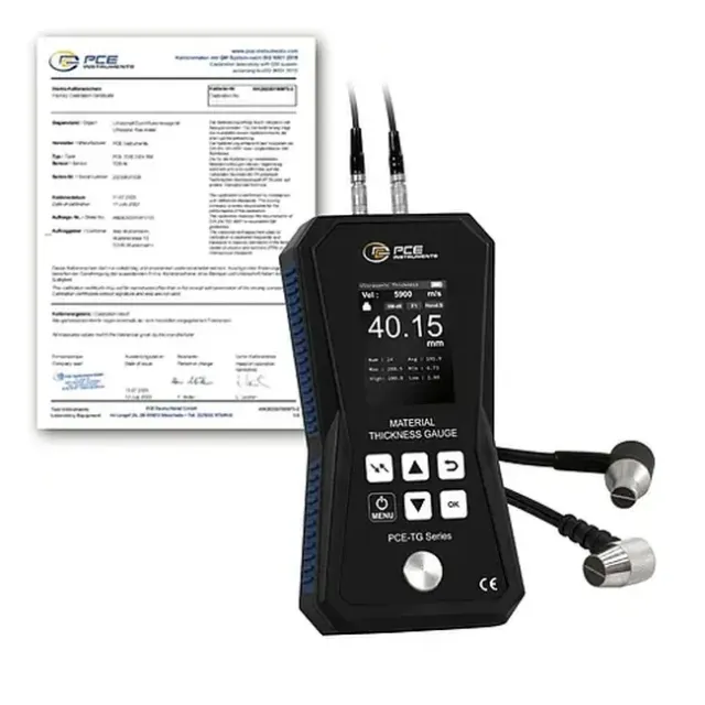 PCE Instruments PCE-TG 150A-ICA Wall Thickness Meter with Data Memory incl. ISO Calibration Certificate