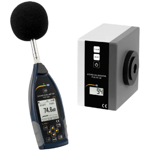 PCE Instruments PCE-432-SC 09 Handheld Noise Meter with GPS (Class 1) Incl. Class 1 Calibrator