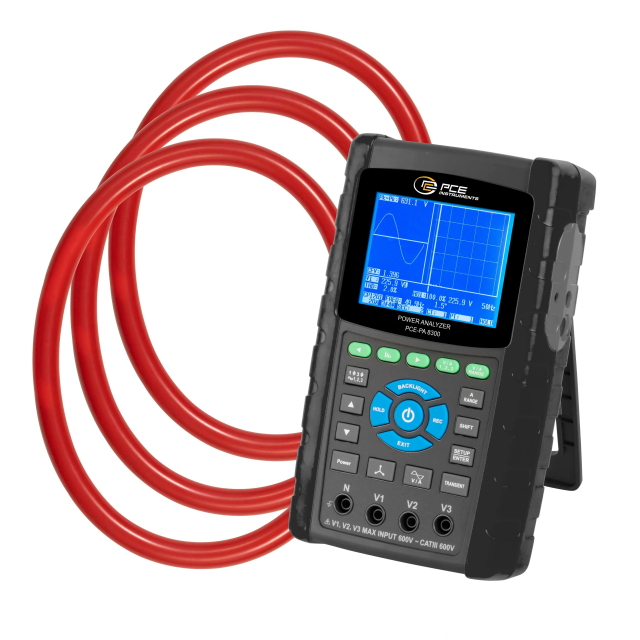 PCE Instruments PCE-PA 8300-2 Electrical Power Meter, 10 V to 600 V AC