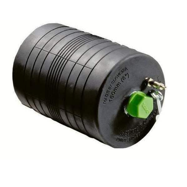 Petersen 137-006-8 5.6"-6" Dia Inflatable Plumber Test Style Rubber Pipe Plug, 1" Bypass