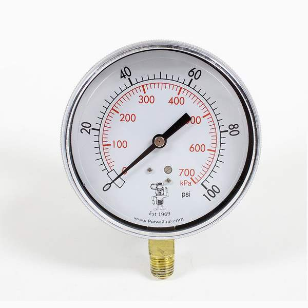 Petersen 312-800-B Gauge, Pressure, 100 Psi, 700 Kpa, Dual Scale
