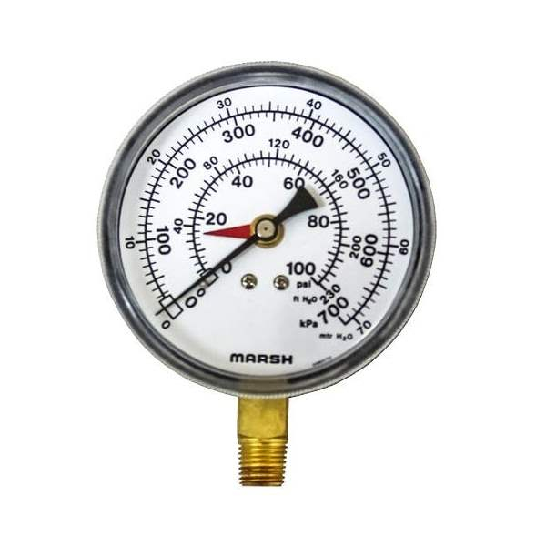 Petersen 312-800-B300 Gauge, Pressure, 300 Psi, 2100 Kpa, Dual Scale