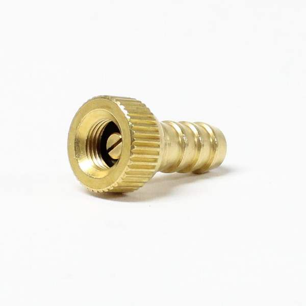 Petersen 912-8301-025000 Tire Valve Cplg Female Schrader To 1/4" Barb Brass; 120 Psi