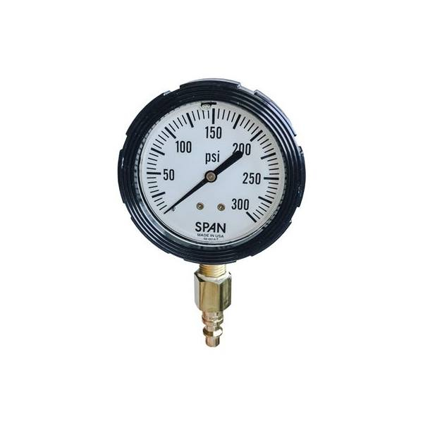 Petersen 936-1000-1300 Glycerin-Filled Pressure Gauge, 0 - 300 Psig, 1/4" Quick Connect, Plug