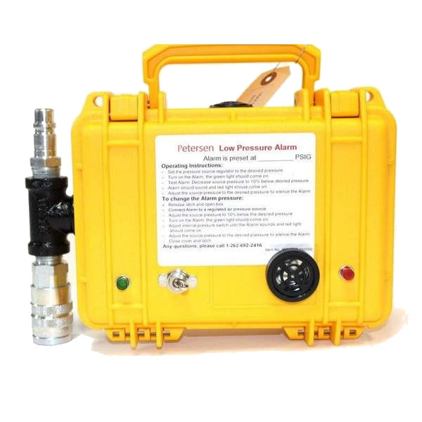 Petersen 936-9406-050300 Low Pressure Alarm, Audible, 300 psig, 1/2" Quick Disconnects
