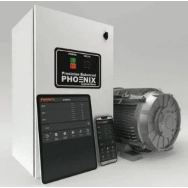 Rotary Phase Converters Phoenix Phase Converters PH051 100 HP Phase Converter, 230 Volts Input and 230 Volts Output, GPX - Smart Cloud Controls and Energy Monitor System