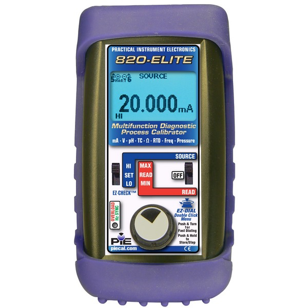 Calibrators PIE PIE 820ELITE Multifunction Diagnostic Single Channel Calibrator with Rubber Boot, Hands Free Carrying Case, Test Leads and NIST Cert.