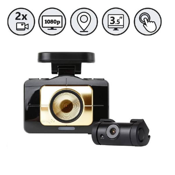 Rear View Safety LK-9390 Lukas Dual Lens Dash Camera with GPS and ADAS (8GB+32GB)