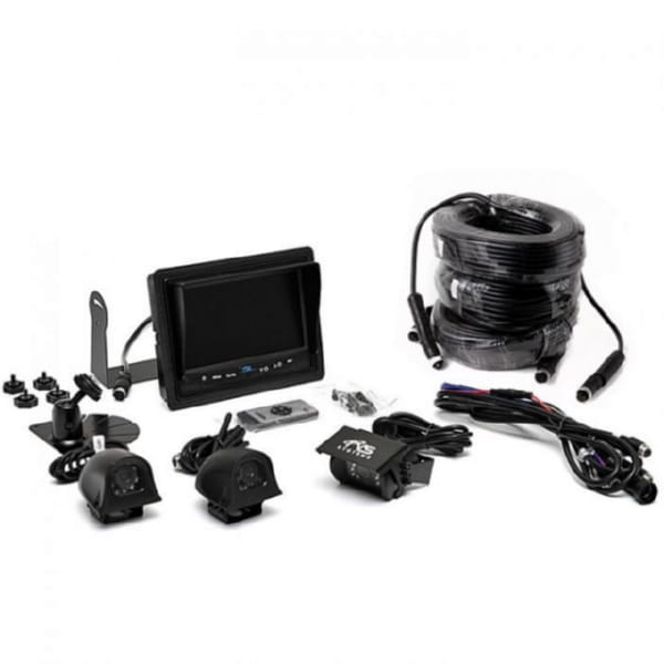 Rear View Safety RVS-062710-01 Backup Camera System with 7" QV Display, 1 x Backup Camera, Both Side Cameras, 66' Cable, 2 x 33' Cables